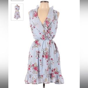 Peach Love Blue Floral Dress in Large